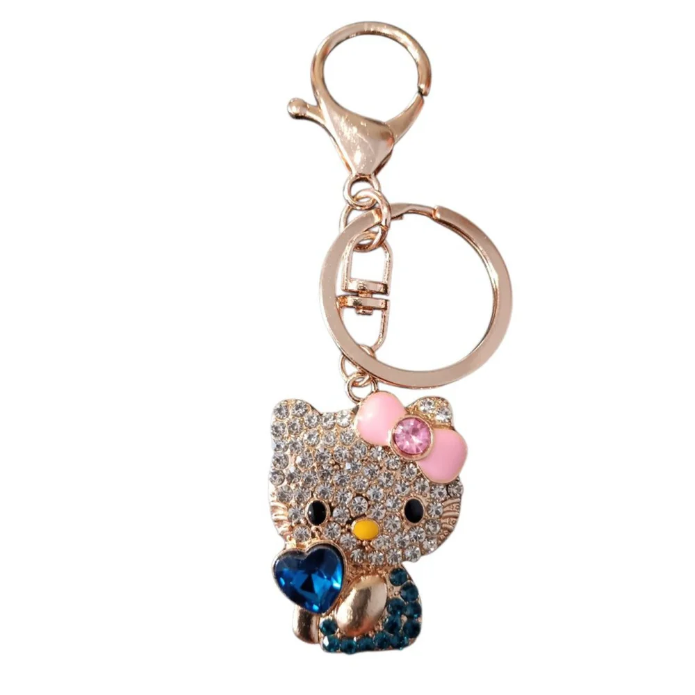 Hello Kitty Character Keychain Purse Charm in Dark Blue